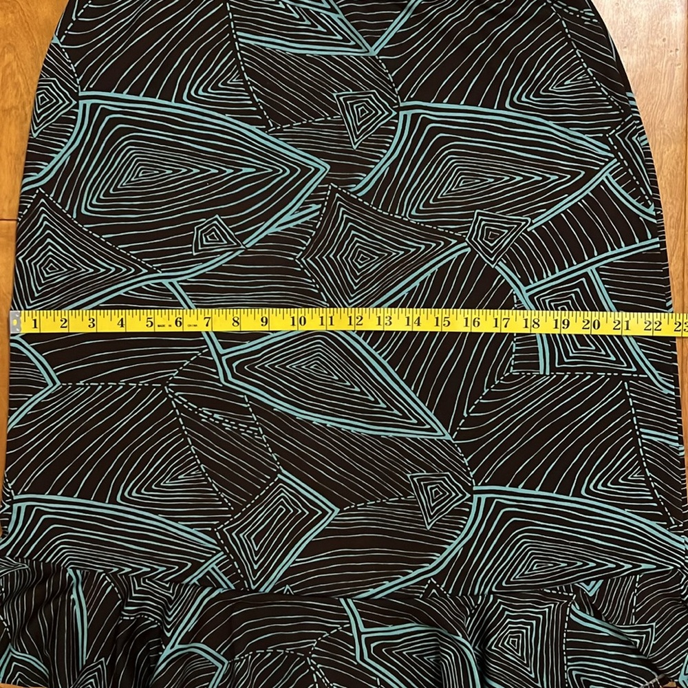 Vintage Y2k KC Stevens Geometric Skirt Size L Brown Blue Fairy Grunge 2000’s - Picture 7 of 9